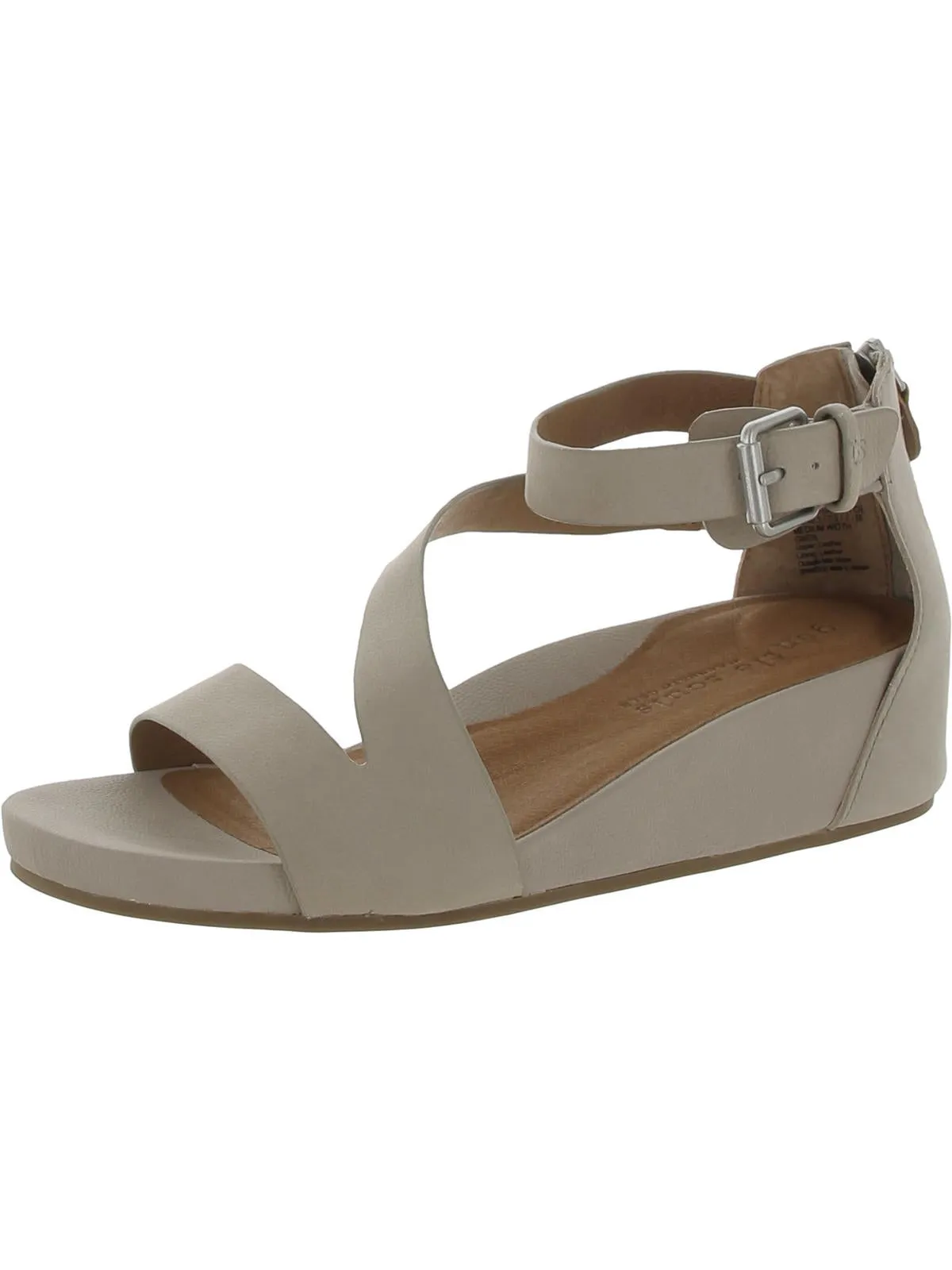 Gwen Womens Suede Ankle Strap Wedge Sandals