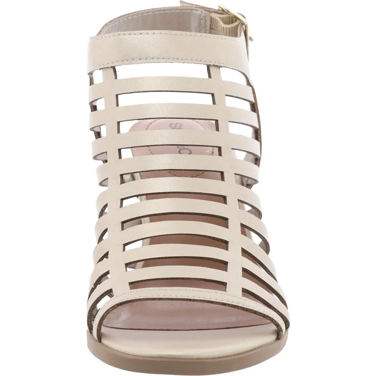 HAILEYY SHOOTIE Womens Metallic Manmade Wedge Sandals