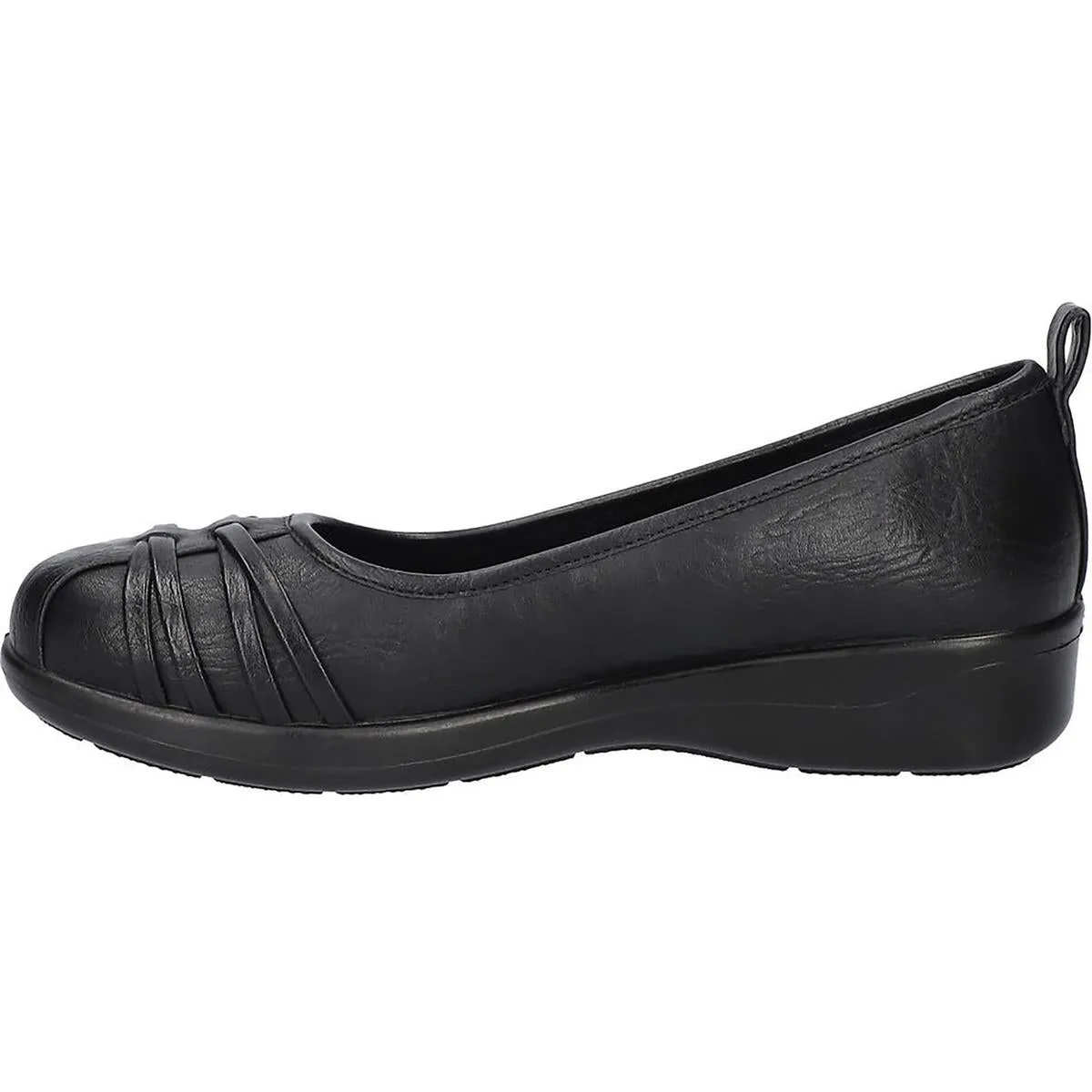 Haley Womens Faux Leather Slip On Flats Shoes
