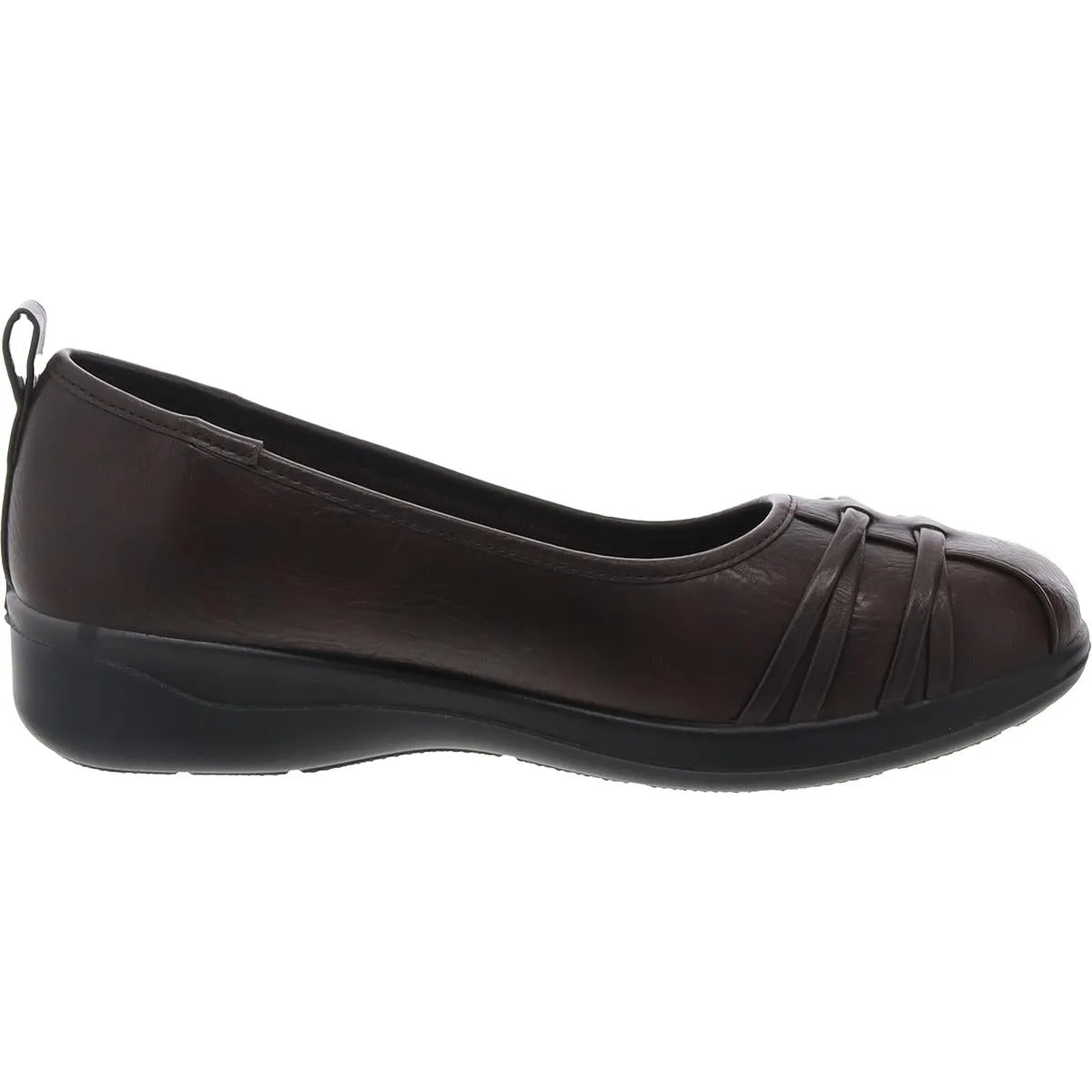 Haley Womens Faux Leather Slip On Flats Shoes