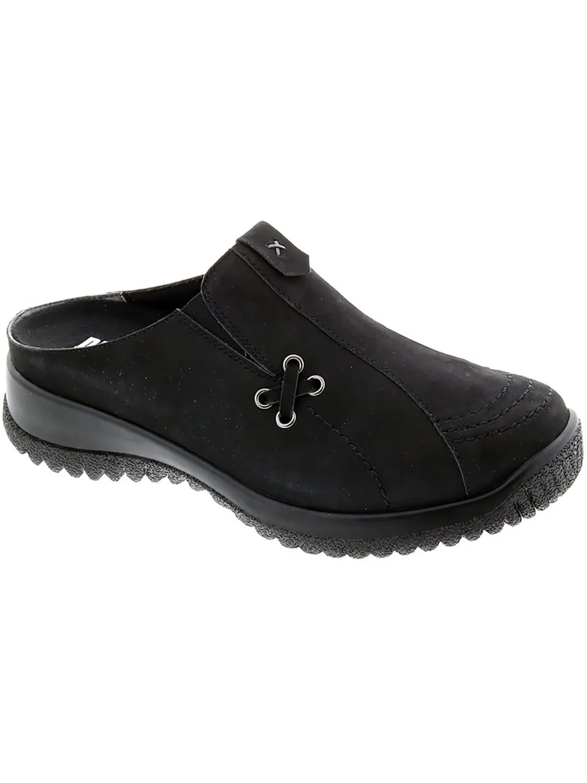 Hannah  Womens Leather Slip On Mules