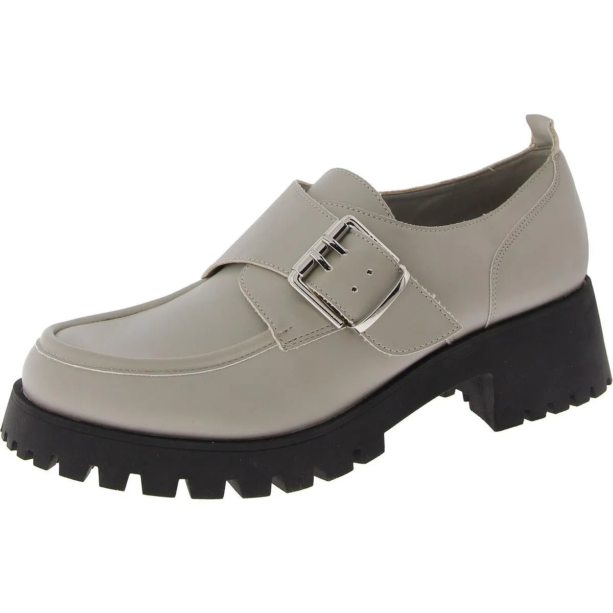 Hazelton Womens Patent Slip On Loafer Heels