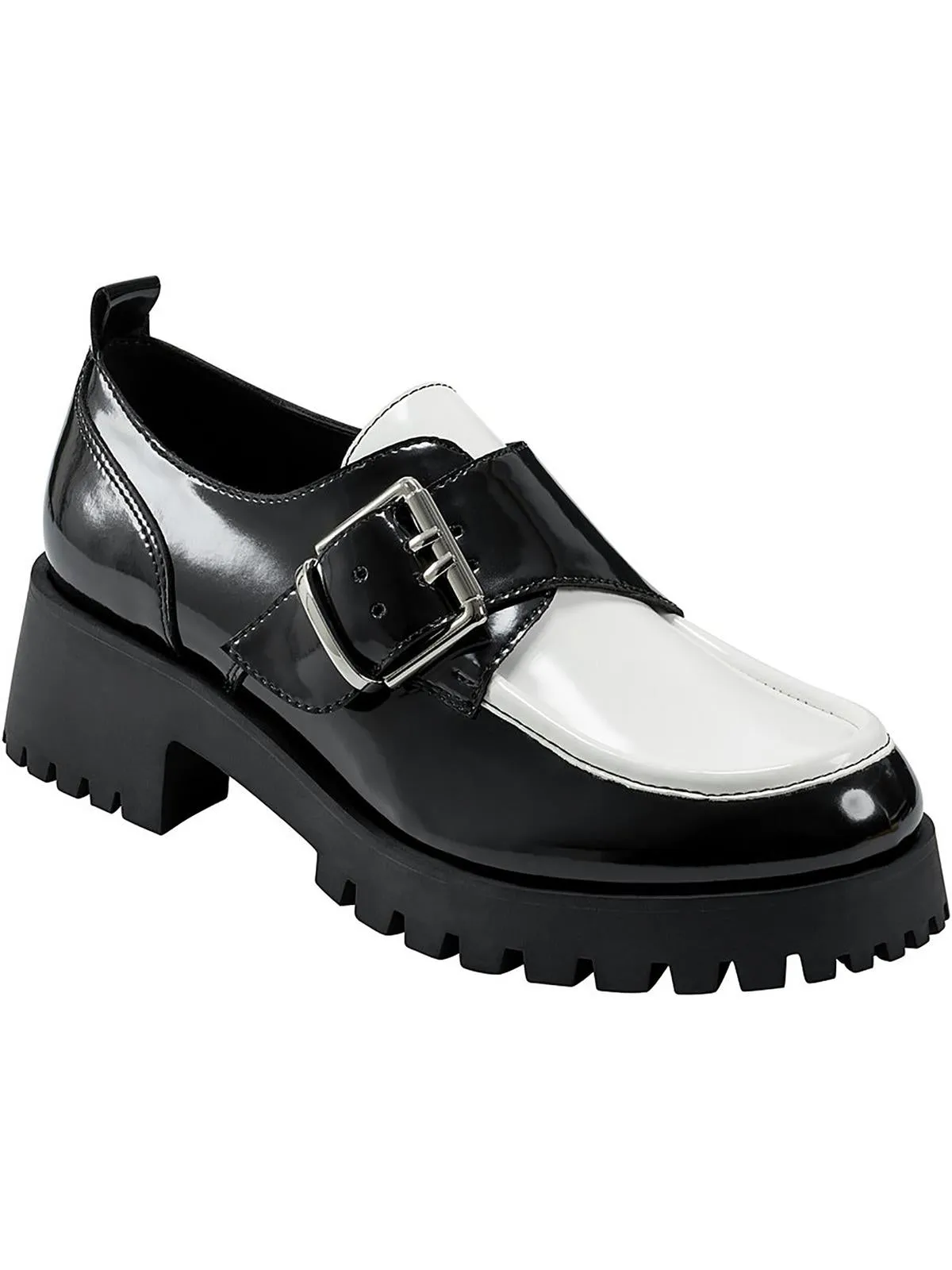 Hazelton Womens Patent Slip On Loafer Heels