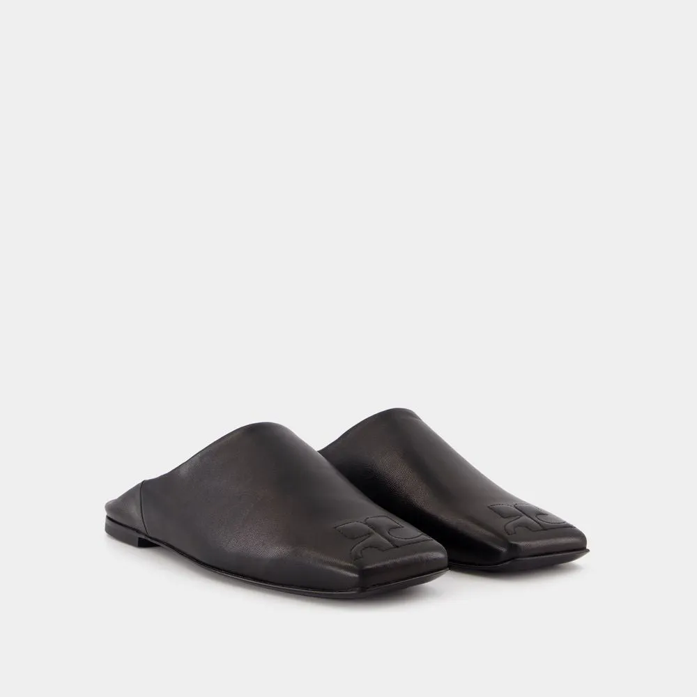 Heritage Shadow Mules - Leather - Black