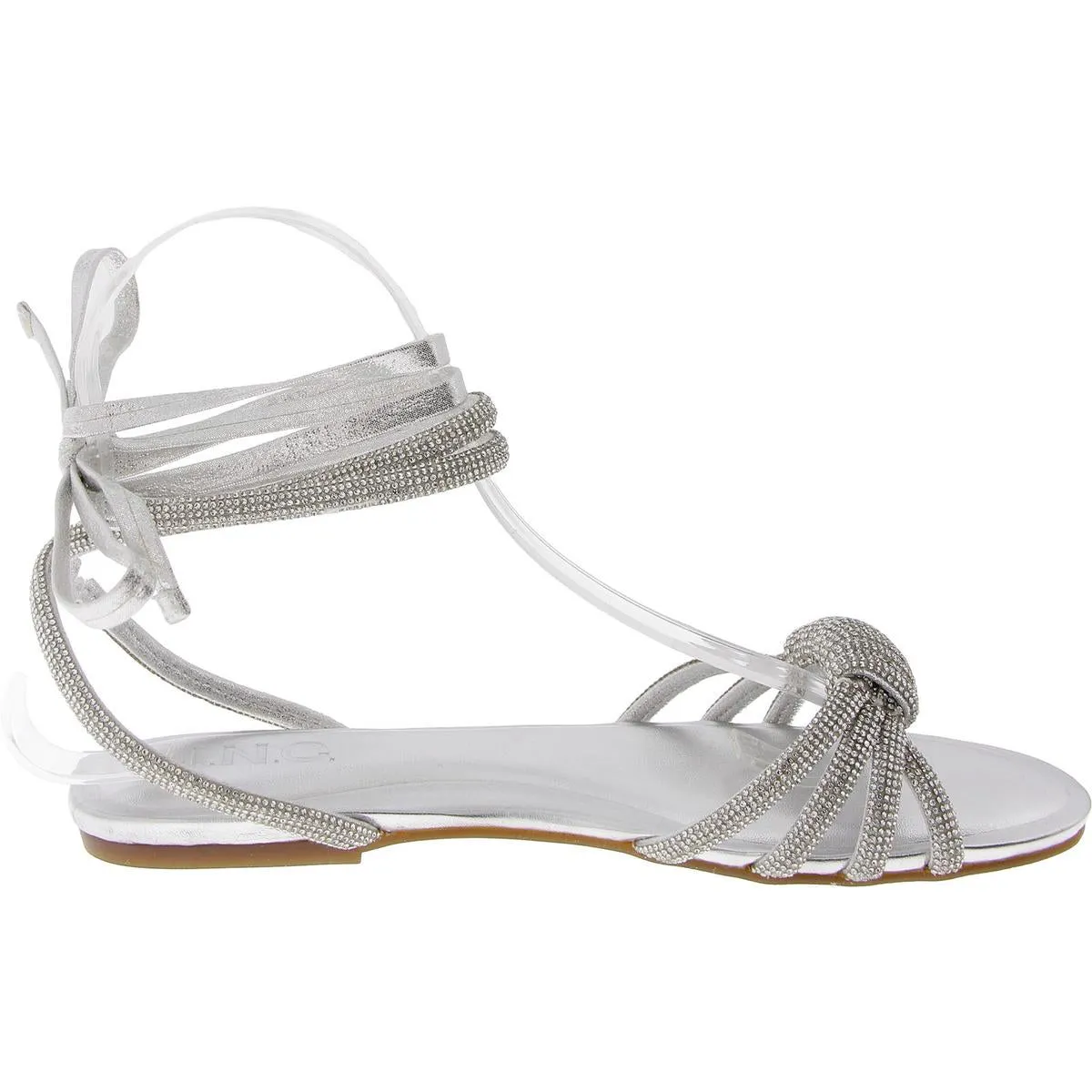 Holiston Womens Embellished Metallic Ankle Strap