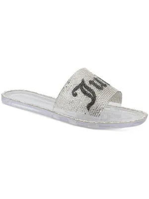 Hylton Womens Logo Rhinestone Pool Slides
