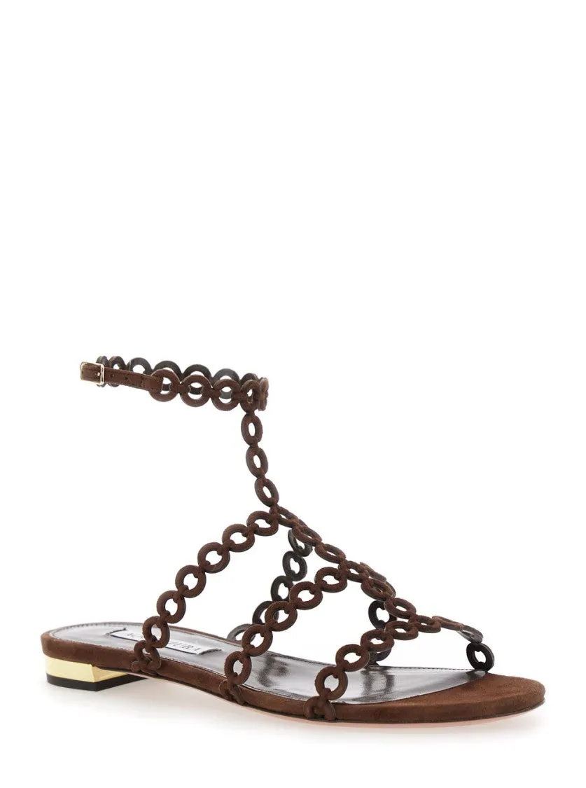 Infinity Chain' Brown Sandals With Adjustable Strap