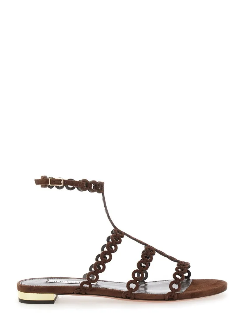 Infinity Chain' Brown Sandals With Adjustable Strap
