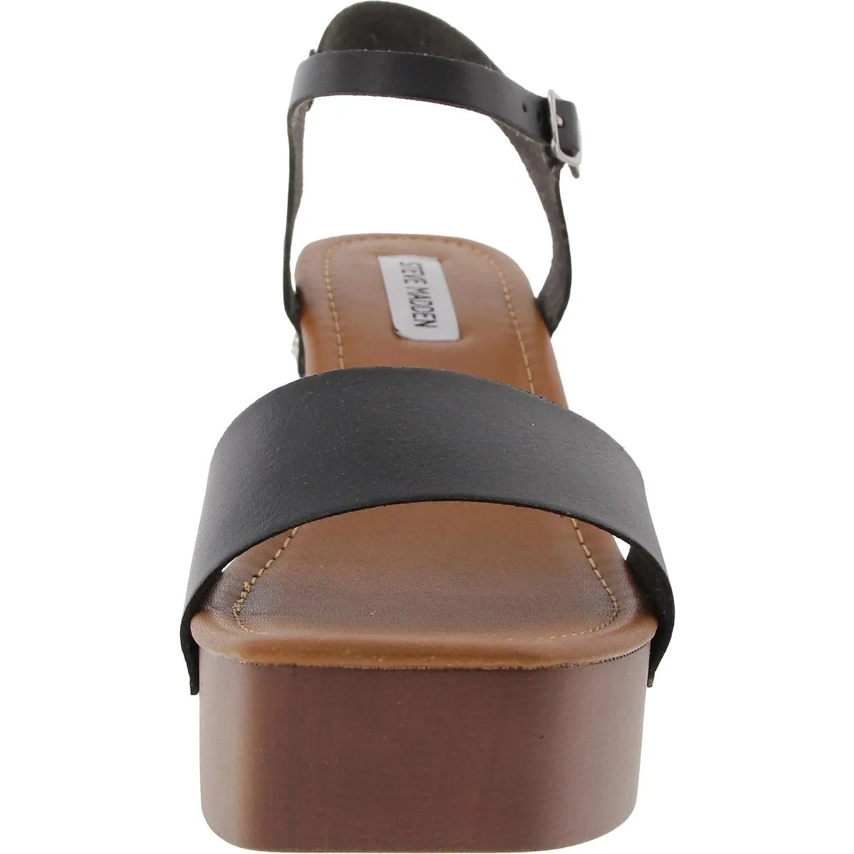 Ivy Womens Studded Faux Leather Platform Sandals