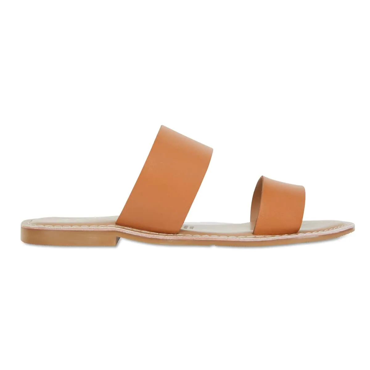 Izzy Slide in Tan Smooth Leather