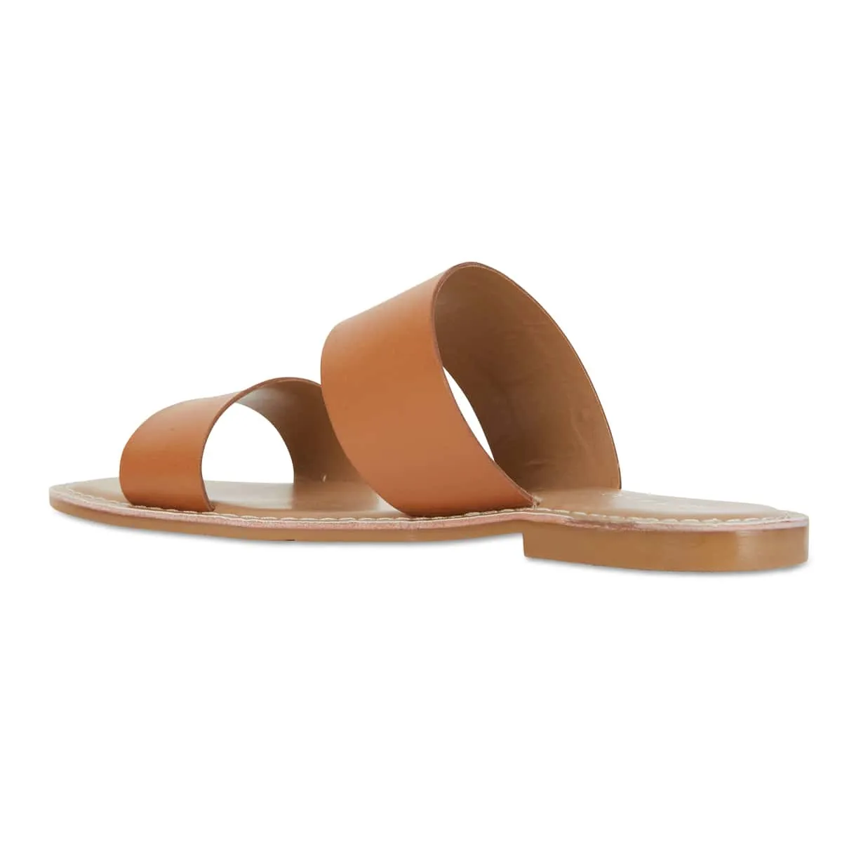 Izzy Slide in Tan Smooth Leather