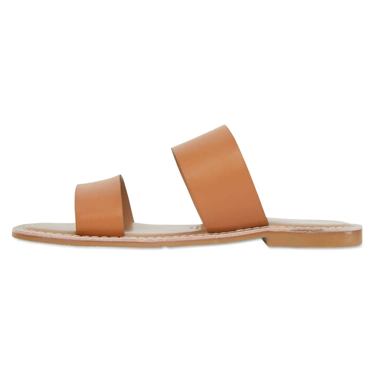 Izzy Slide in Tan Smooth Leather