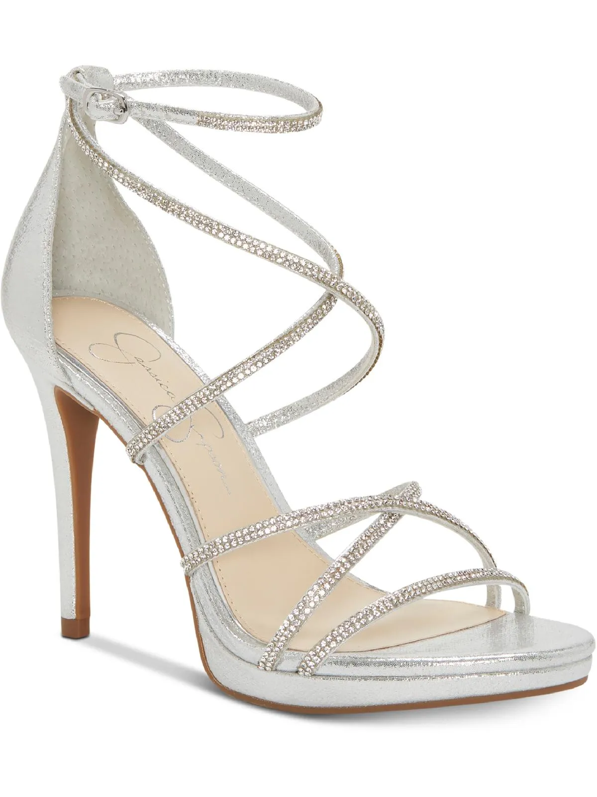 Jaeya Womens Rhinestone Strappy Dress Sandals