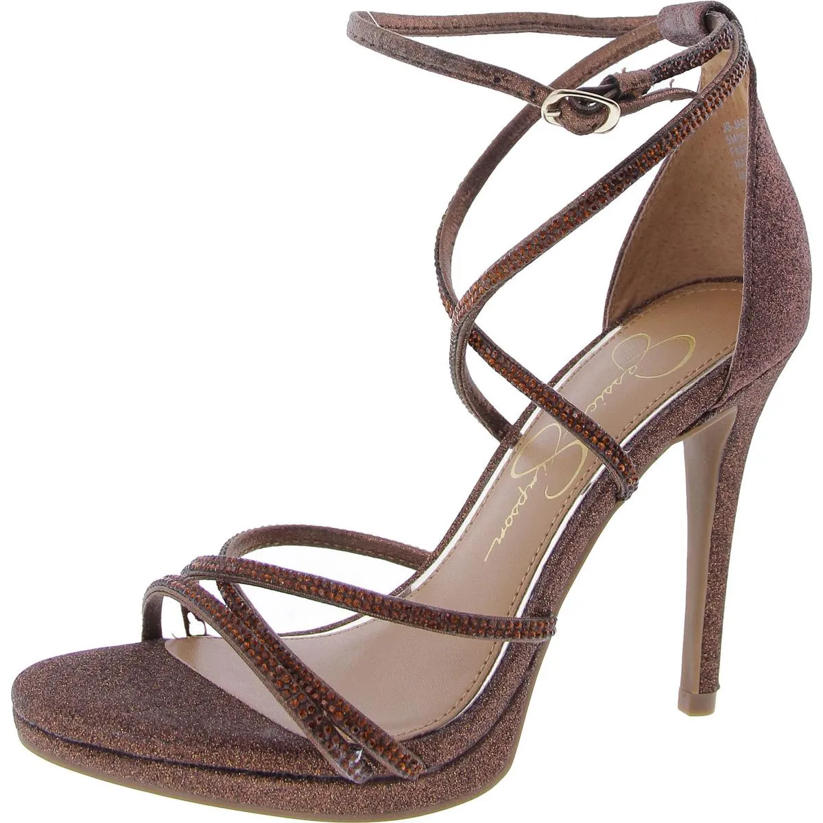 Jaeya Womens Rhinestone Strappy Dress Sandals