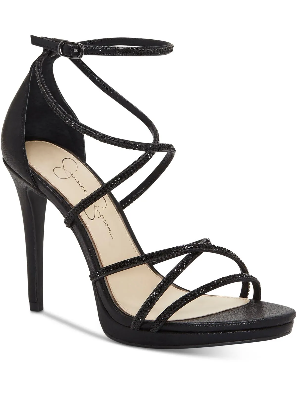 Jaeya Womens Rhinestone Strappy Dress Sandals