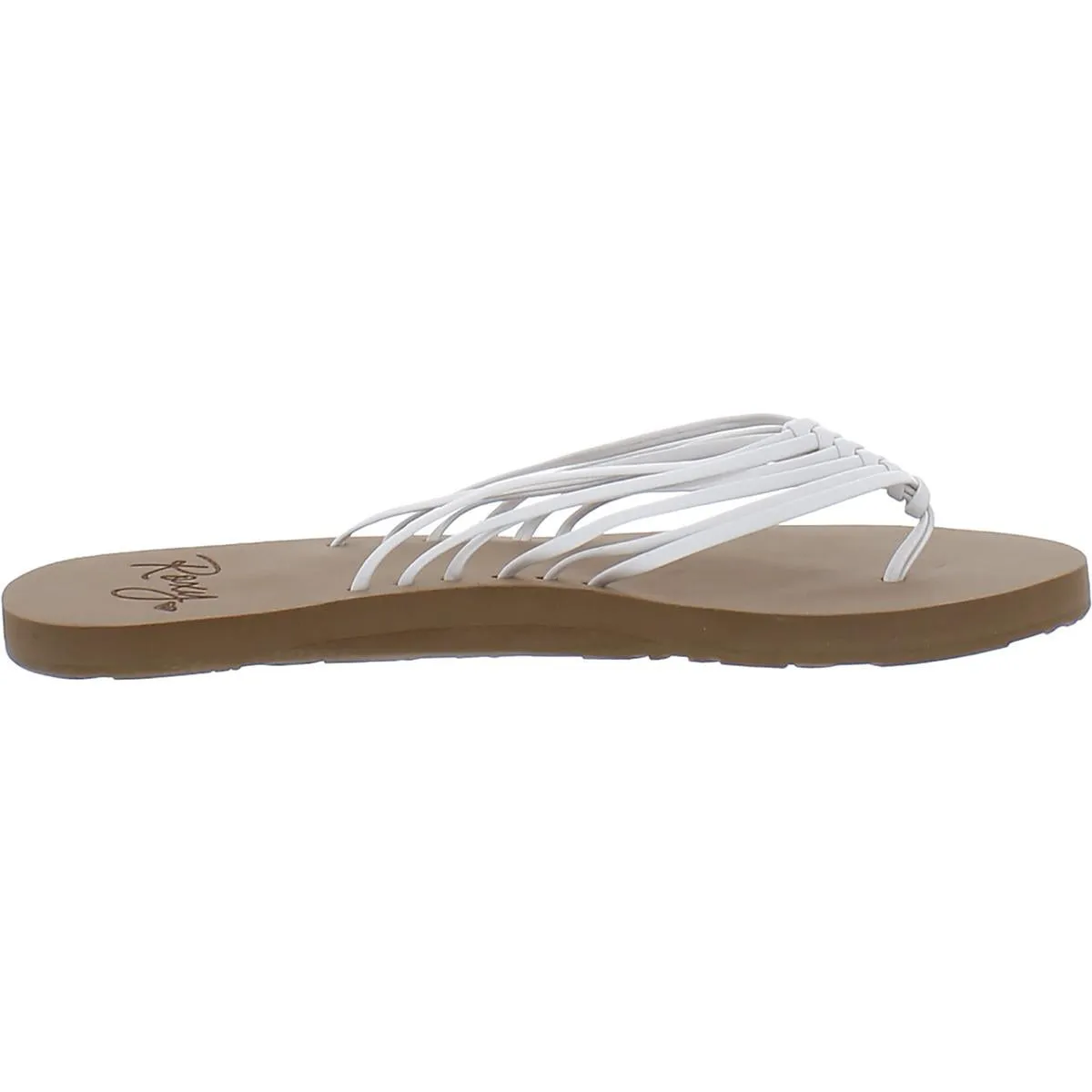 Jasmine Womens Faux Leather Strappy Flip-Flops