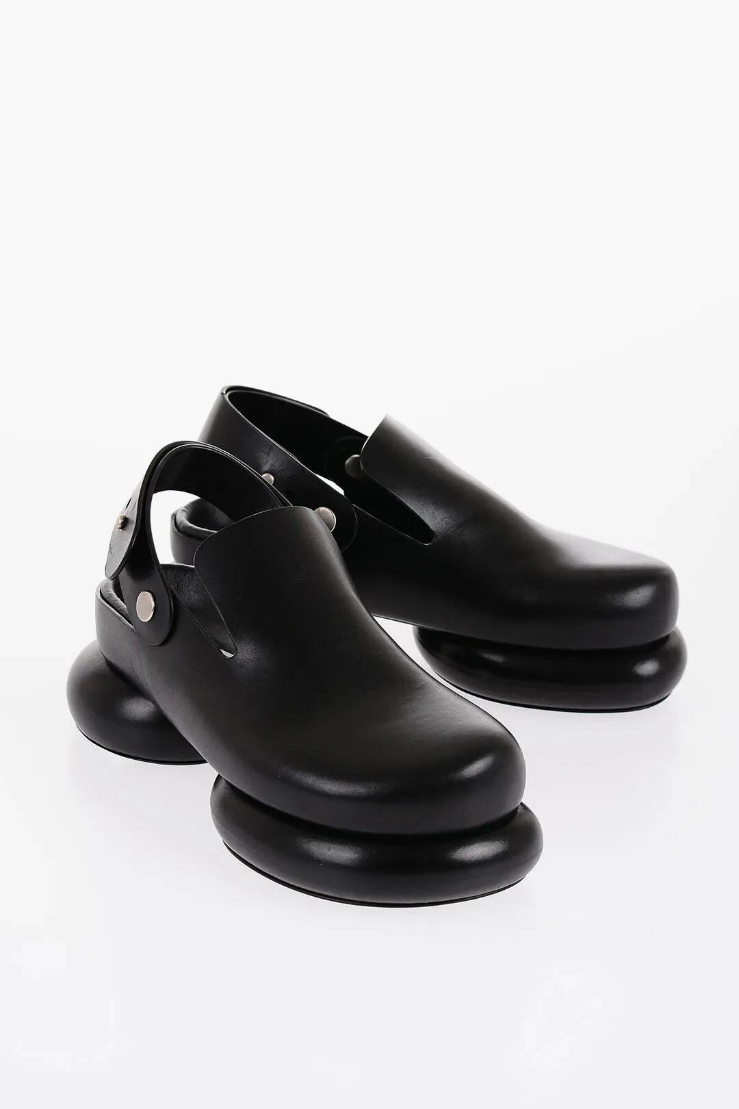 Jil Sander Chunky Sole Leather Slingback Sandals