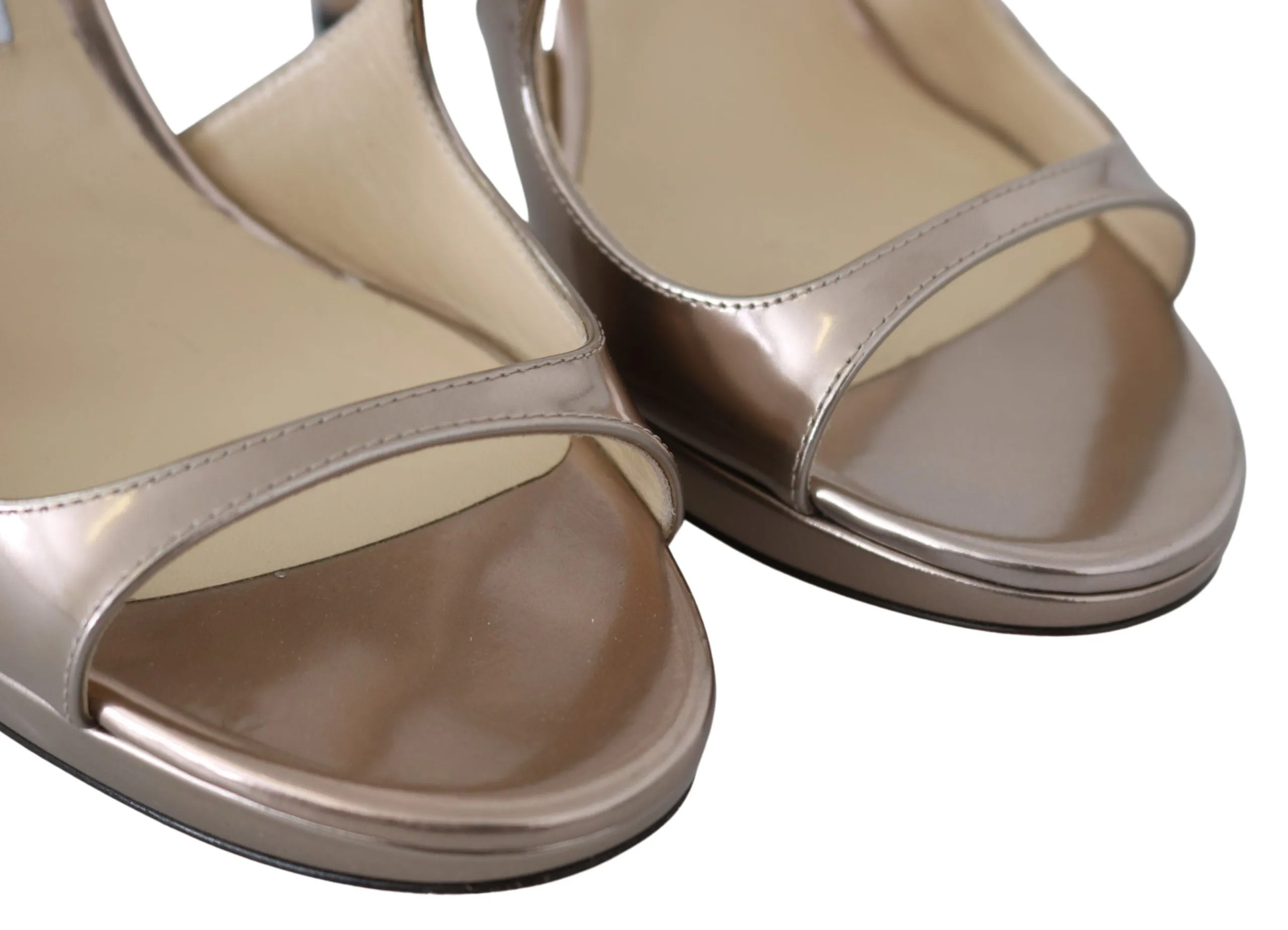 Jimmy Choo Ballet pink Liquid Mirror Leather Women's Sandals