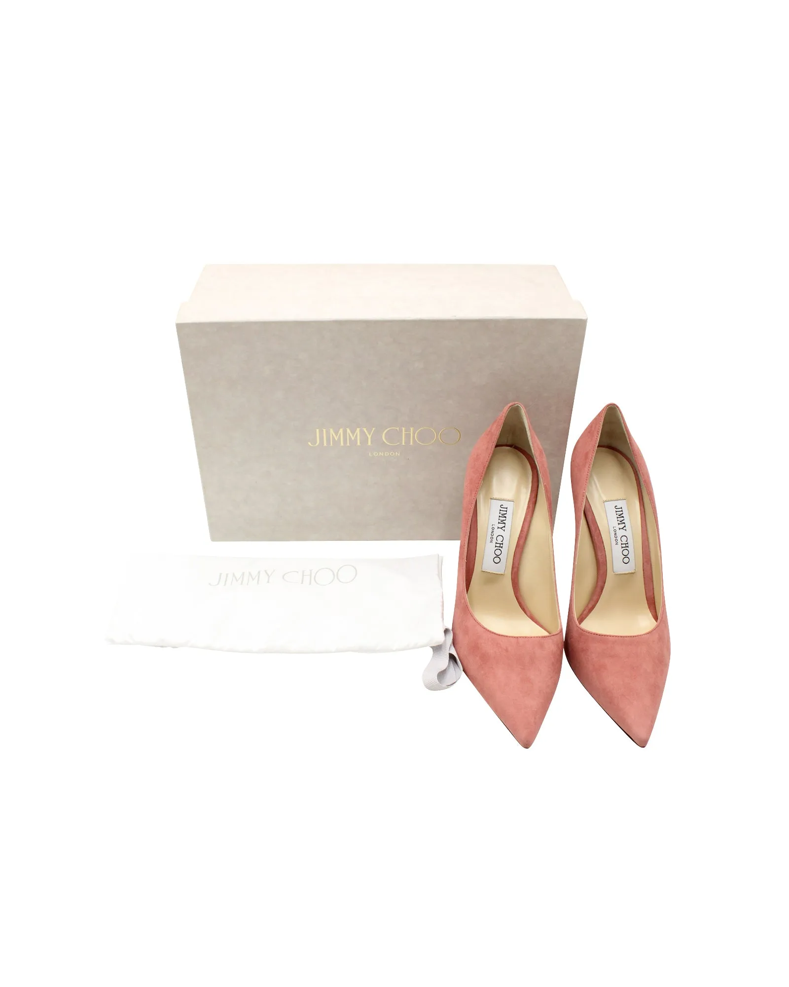 Jimmy Choo Love Pumps in Pink Suede