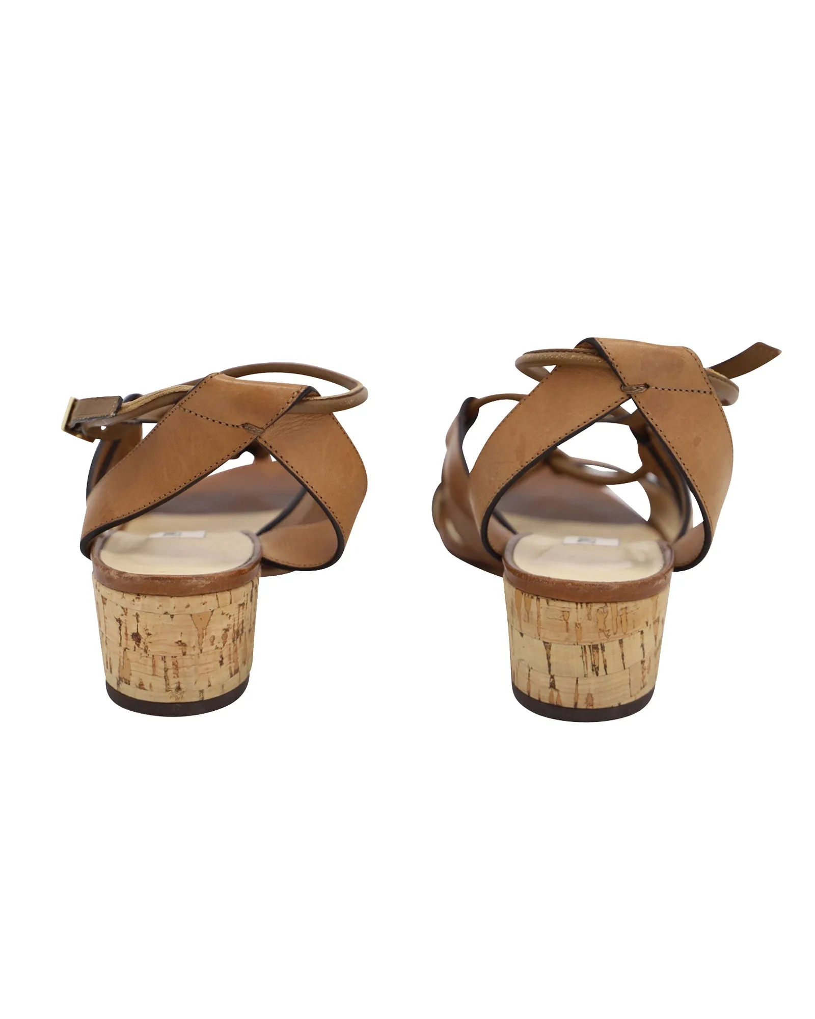 Jimmy Choo Margo Crisscross Sandals in Brown Leather