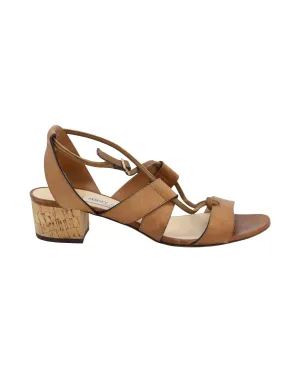 Jimmy Choo Margo Crisscross Sandals in Brown Leather