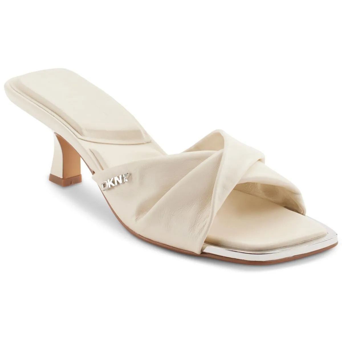 Jolaine Twist Womens Padded Insole Leather Heels
