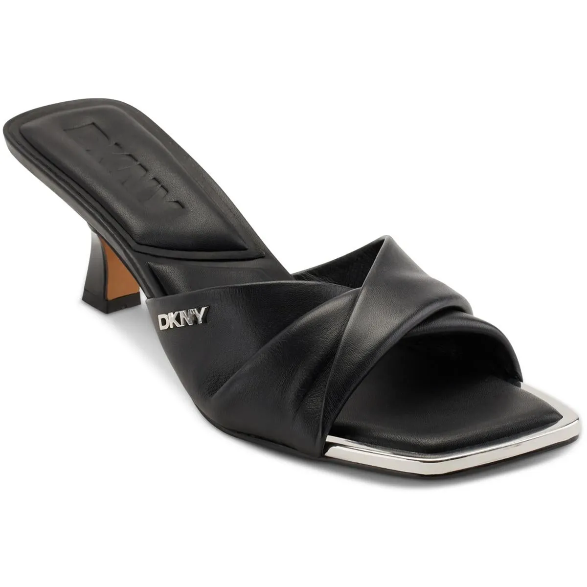 Jolaine Twist Womens Padded Insole Leather Heels