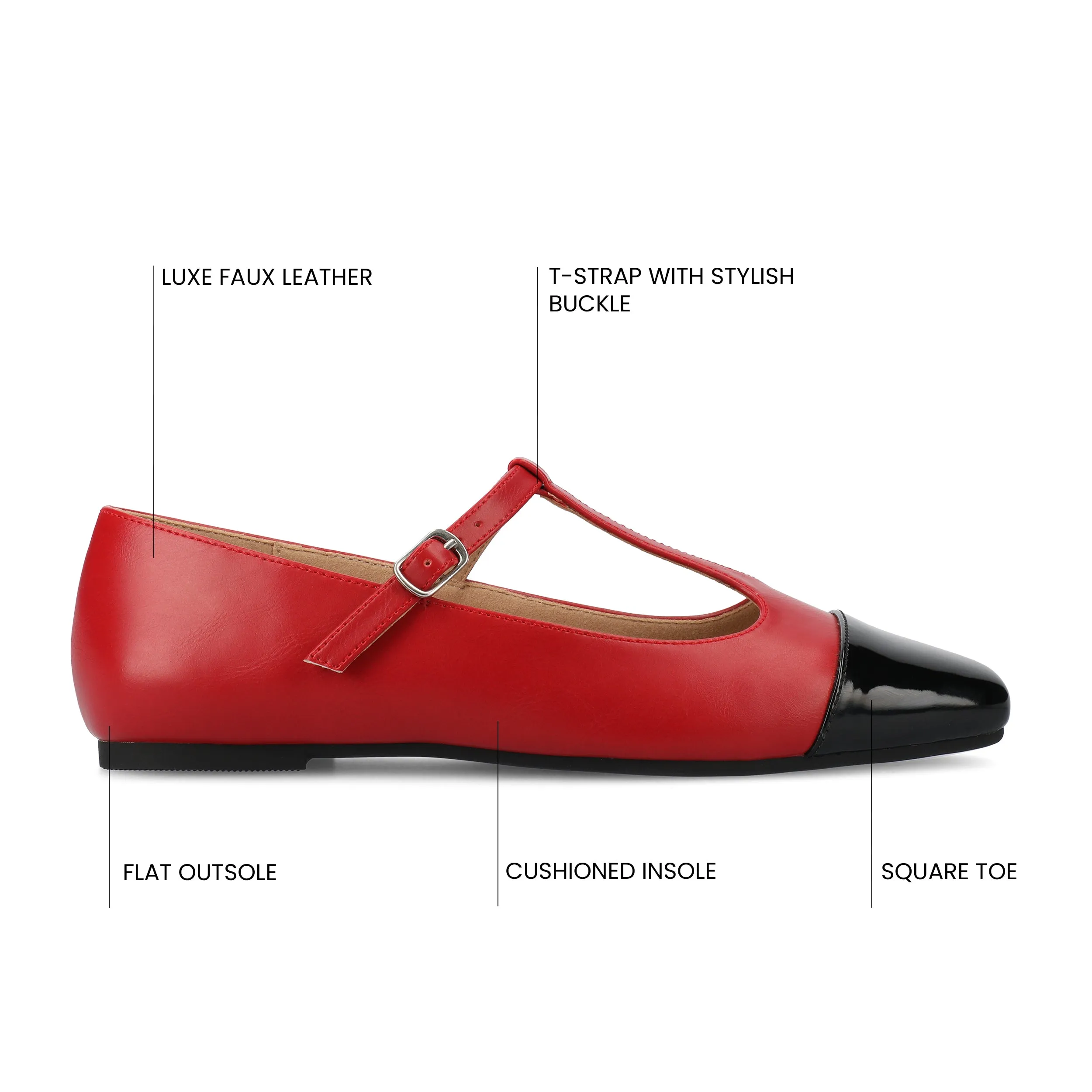 Journee Women's Theah Medium and Wide Width Dress Flats