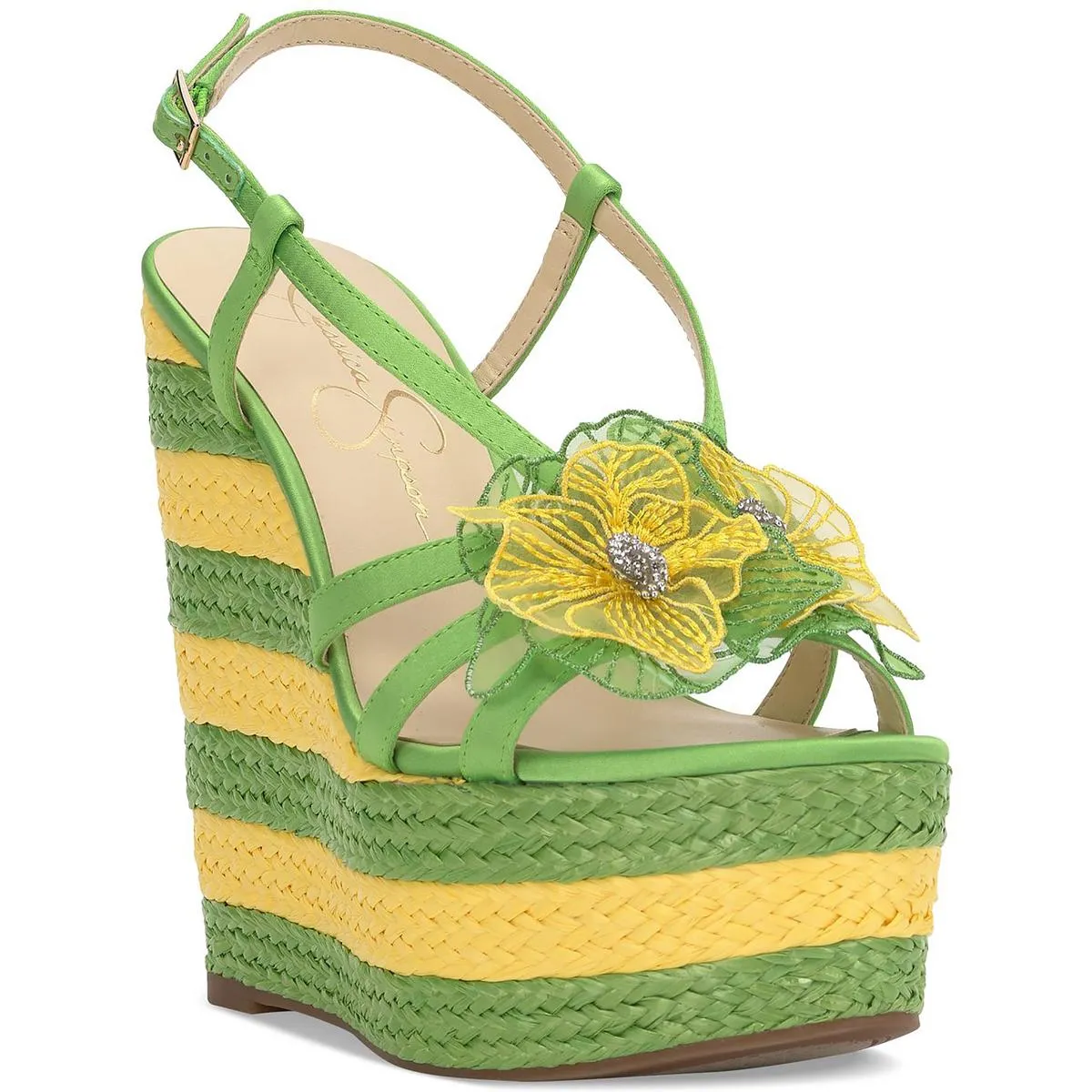 JS-VISELA Womens Floral Print Manmade Platform Sandals