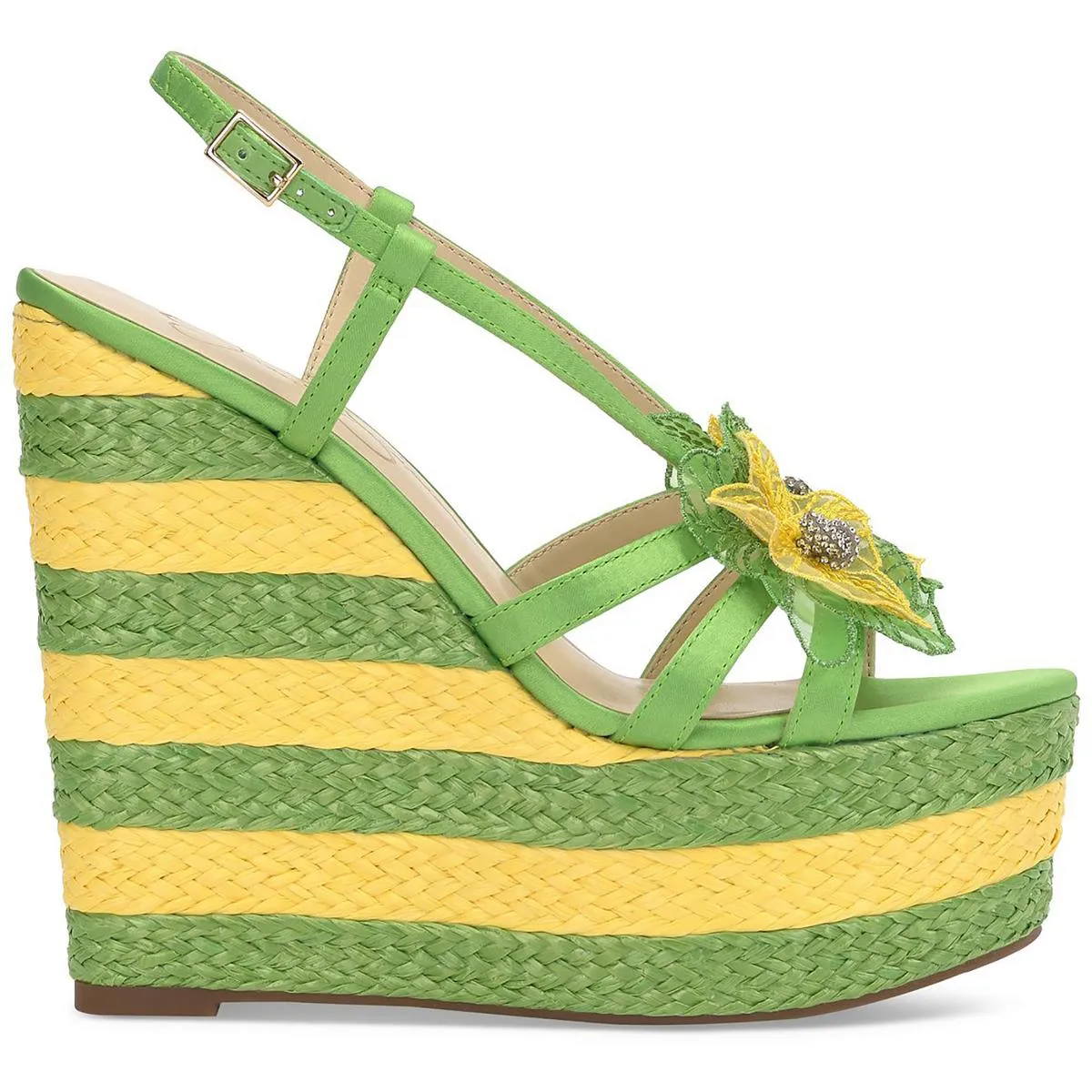 JS-VISELA Womens Floral Print Manmade Platform Sandals