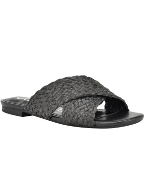 June2 Womens Slip On Flat Slide Sandals