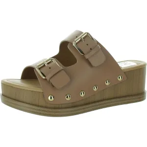 Kaira Womens Buckle Open Toe Slide Sandals