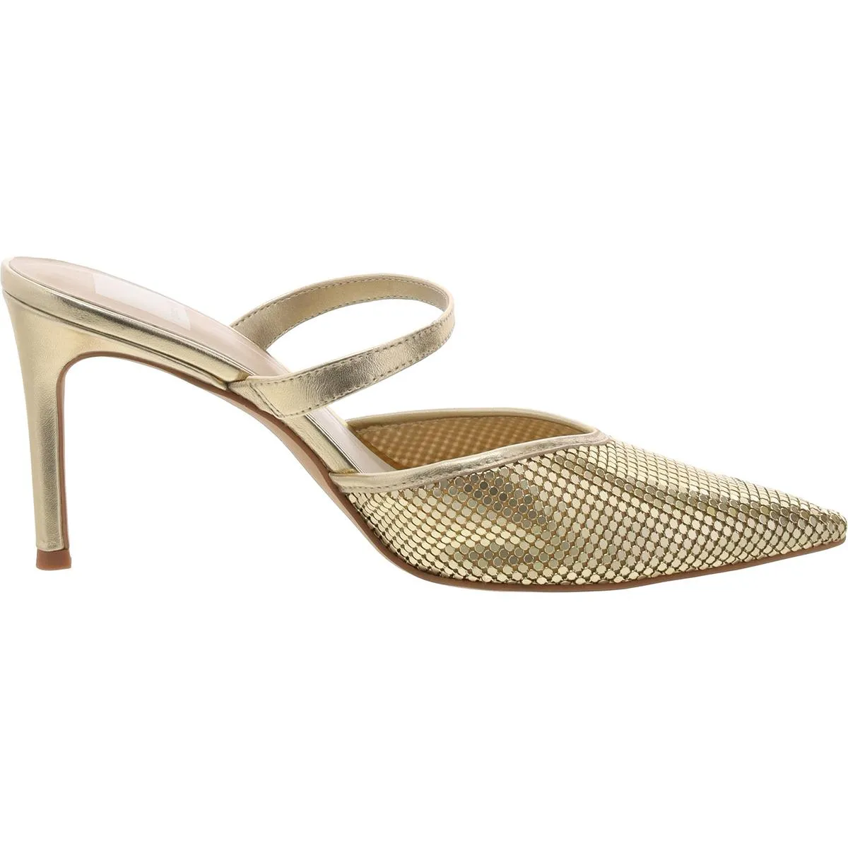 Kanika Mesh Womens Solid Metal Mules