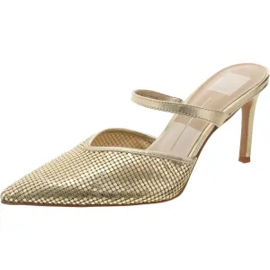 Kanika Mesh Womens Solid Metal Mules
