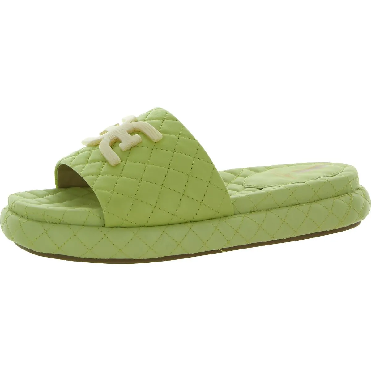 Karinda Womens Leather Slip On Slide Sandals