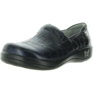 KEL-7815 Womens Cushioned Footbed Leather Clogs