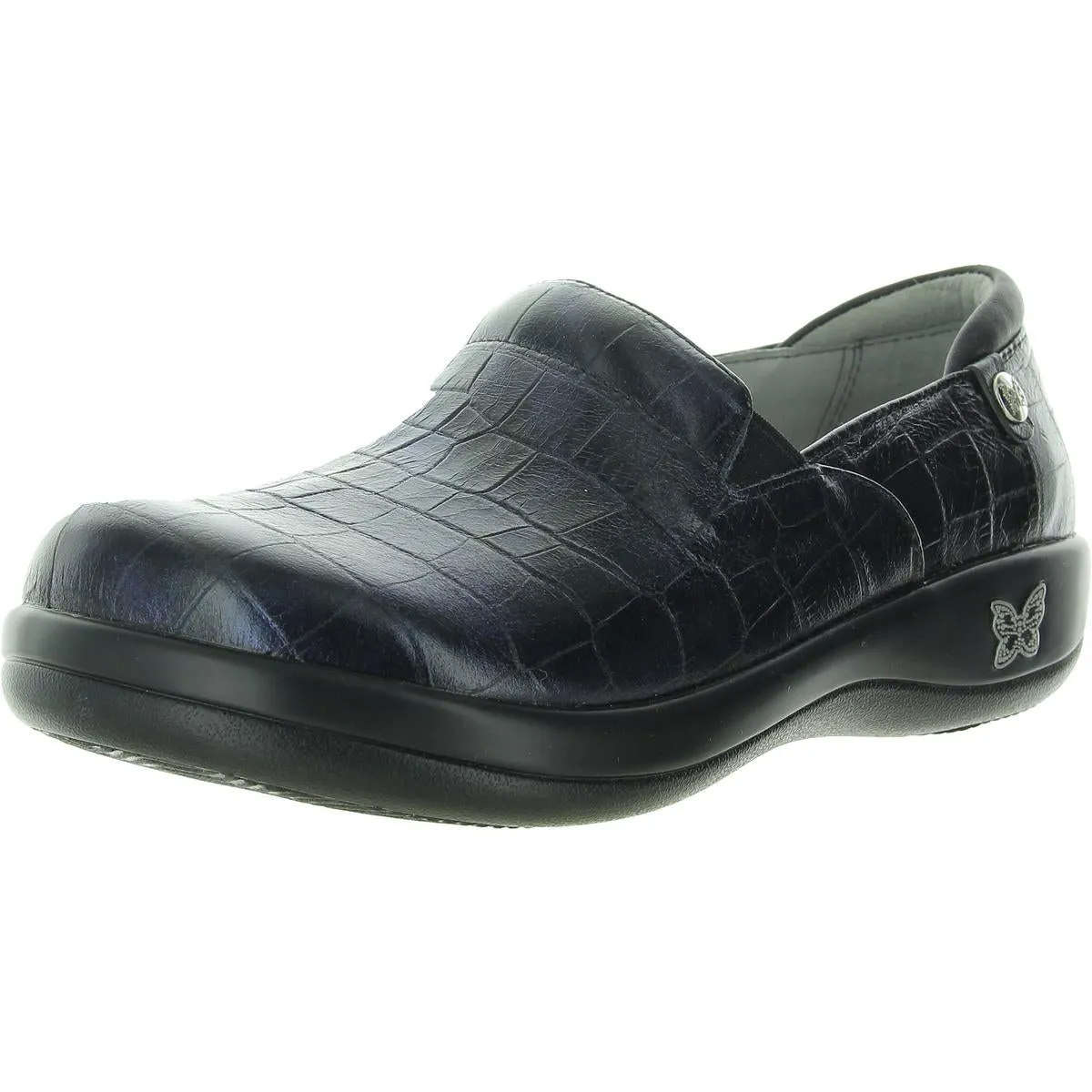 KEL-7815 Womens Cushioned Footbed Leather Clogs