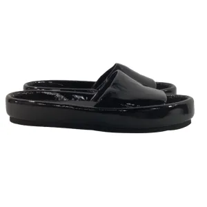 Khaite Venice Slides in Black Patent Leather