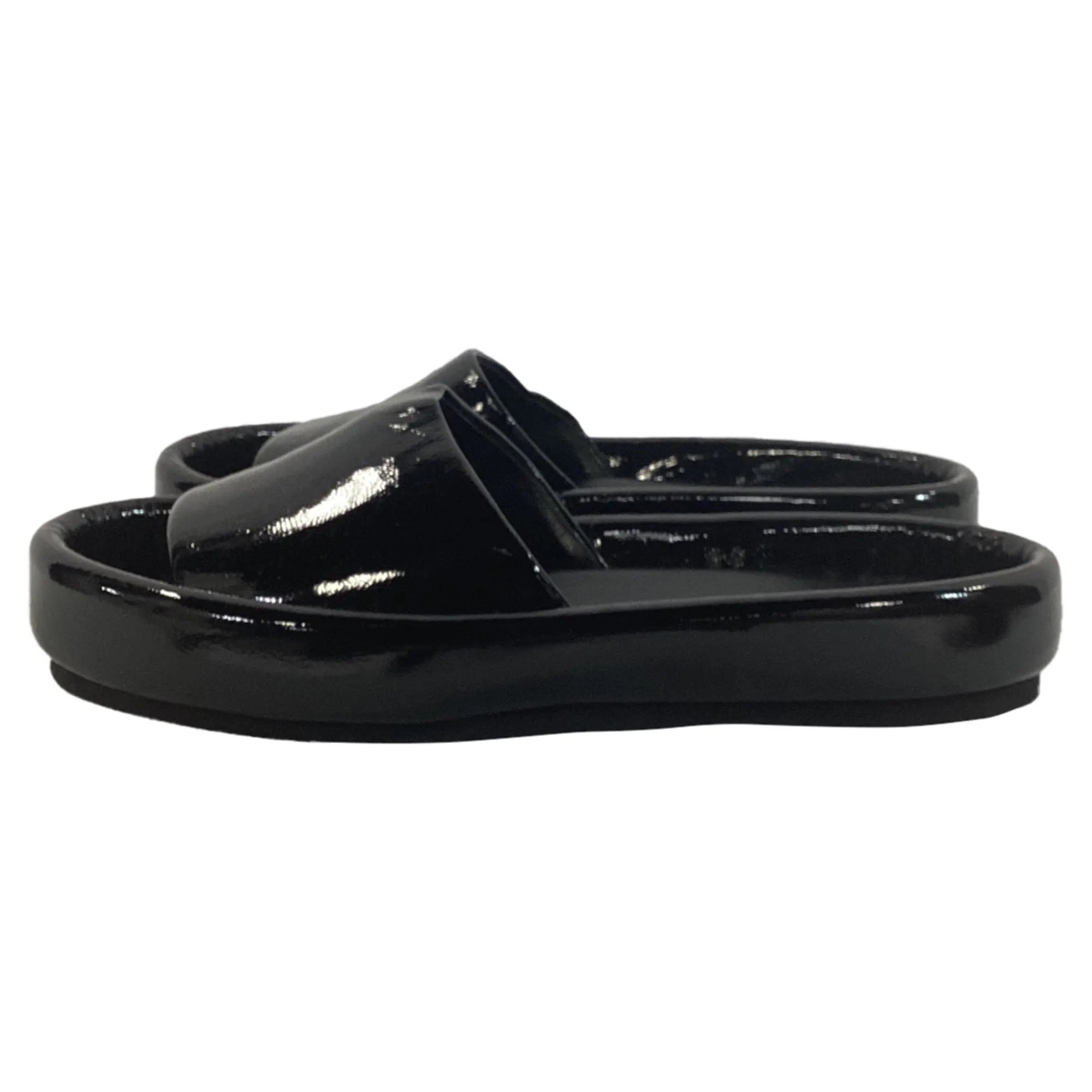 Khaite Venice Slides in Black Patent Leather