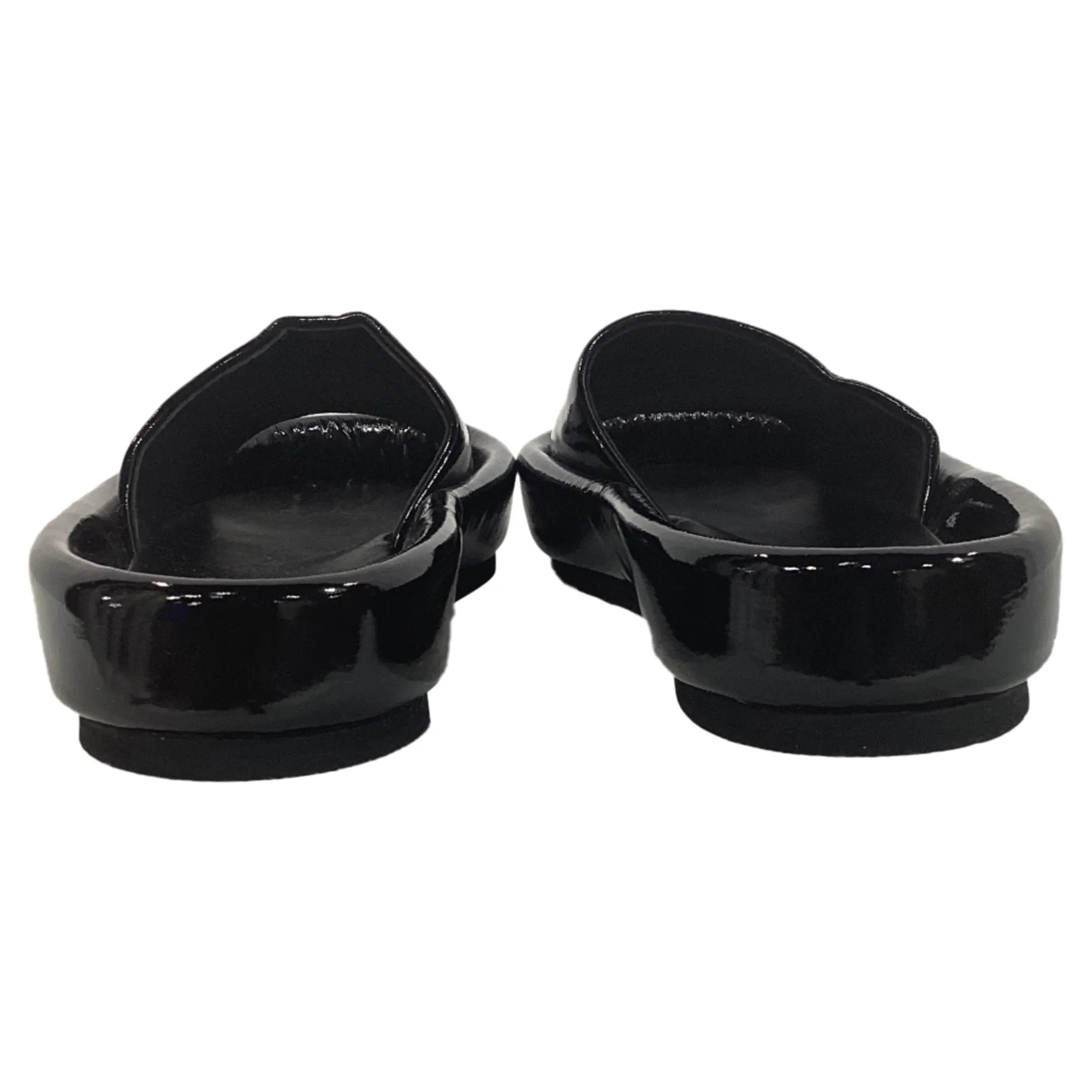 Khaite Venice Slides in Black Patent Leather