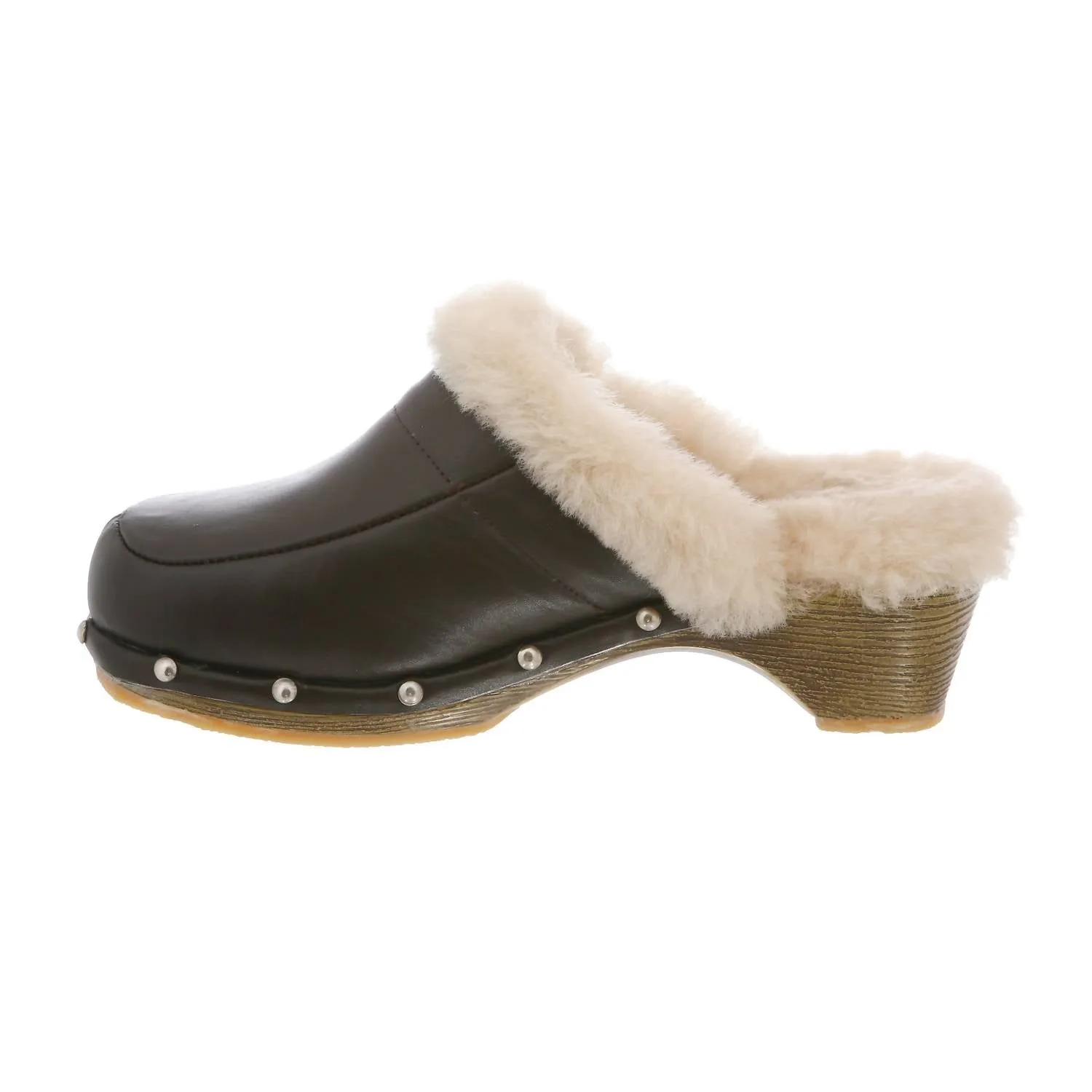 Ladies Monica Leather Clog In Coffee