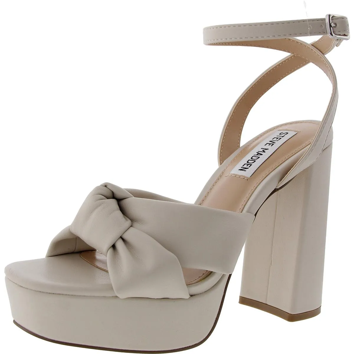 Lala Womens Buckle Faux Leather Platform Sandals