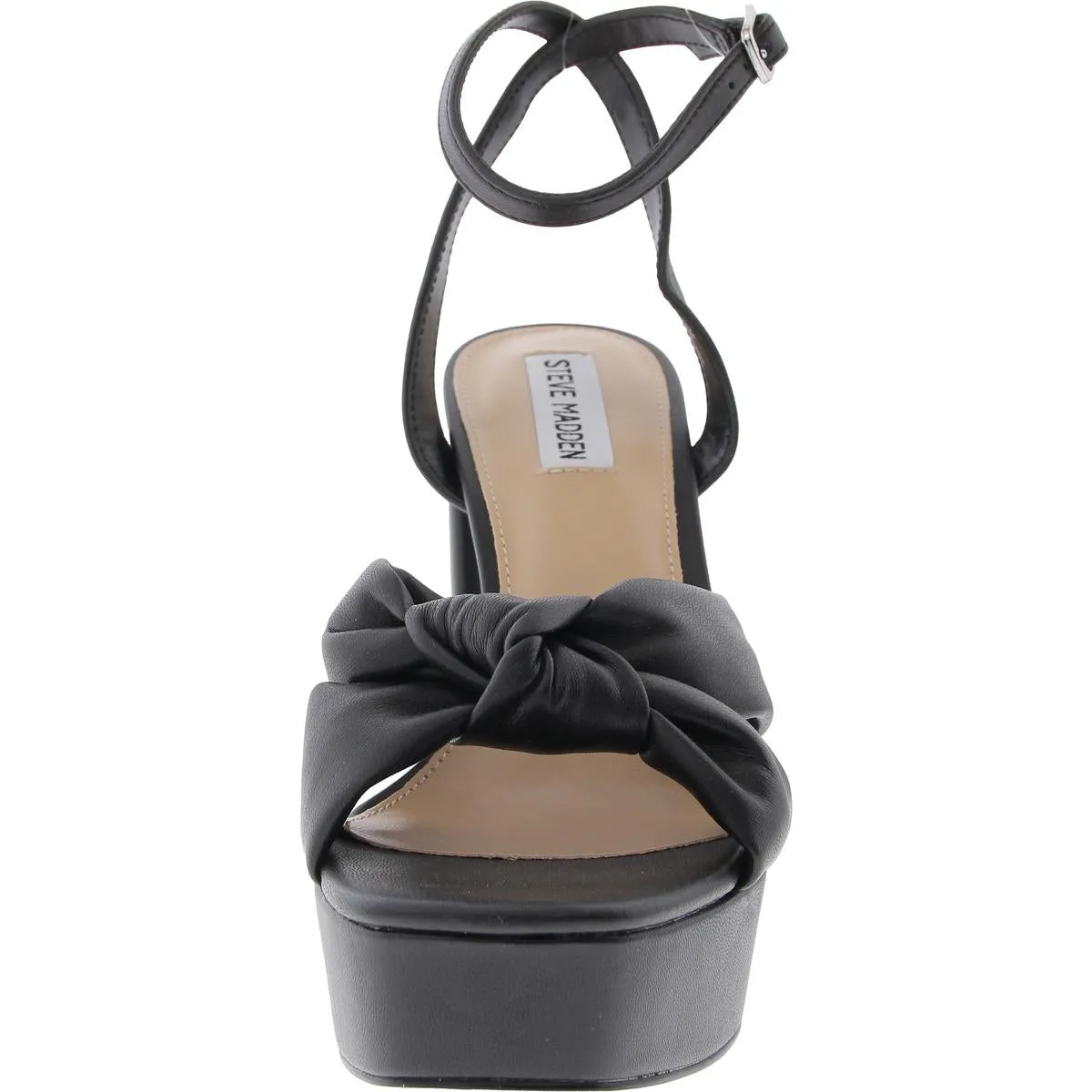 Lala Womens Buckle Faux Leather Platform Sandals