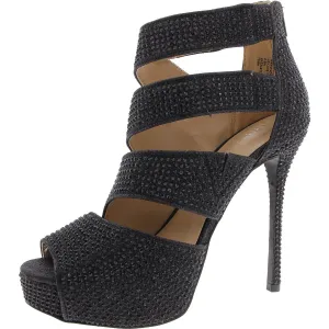 LANA Womens Jeweled Manmade Lace-Up Heels
