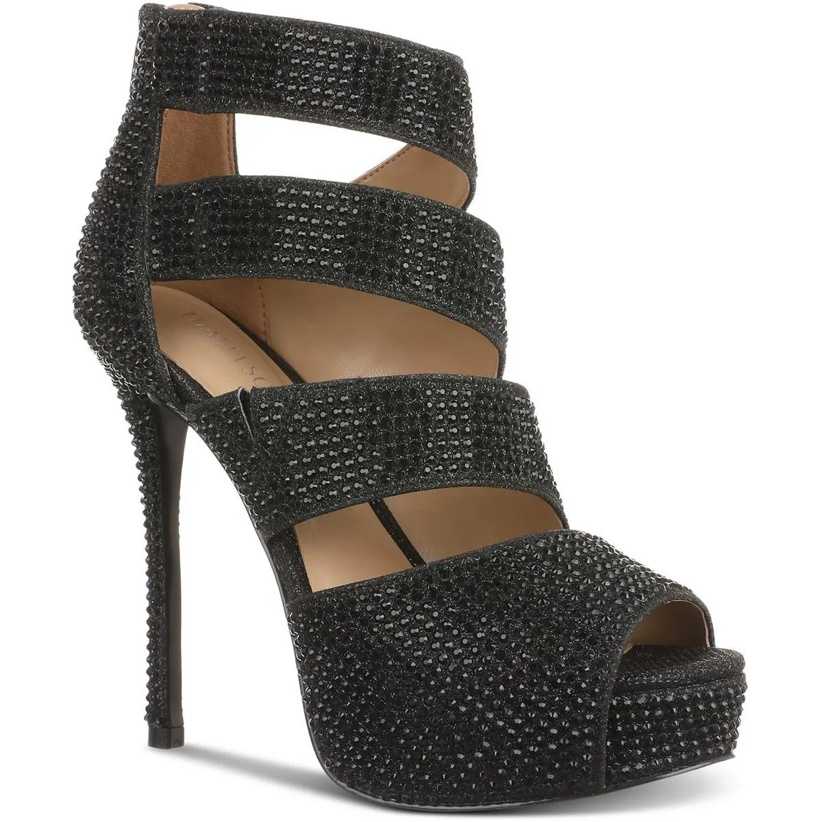 LANA Womens Jeweled Manmade Lace-Up Heels