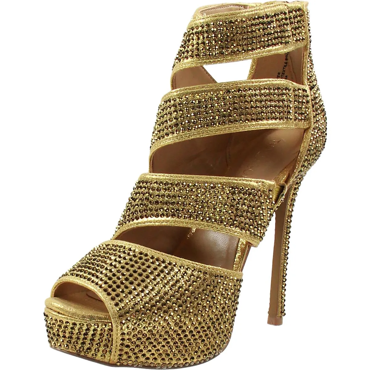 LANA Womens Jeweled Manmade Lace-Up Heels