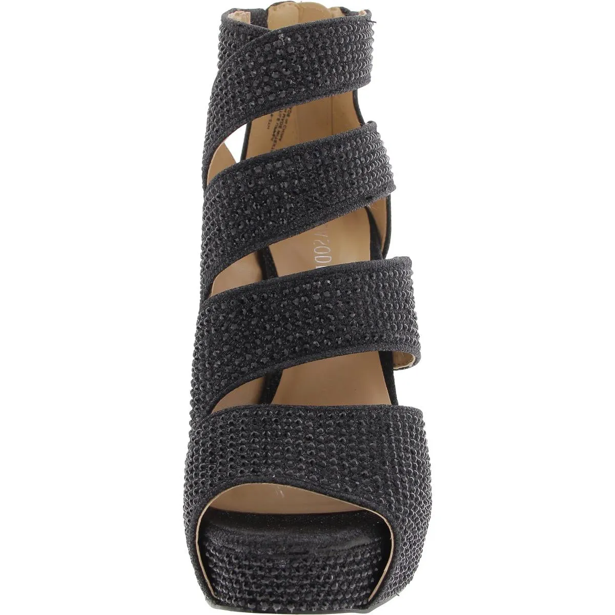 LANA Womens Jeweled Manmade Lace-Up Heels