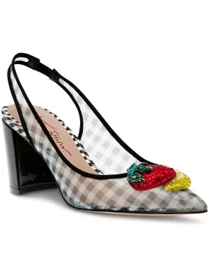 Laney Womens Pointed Toe Block Heel Slingback Sandals