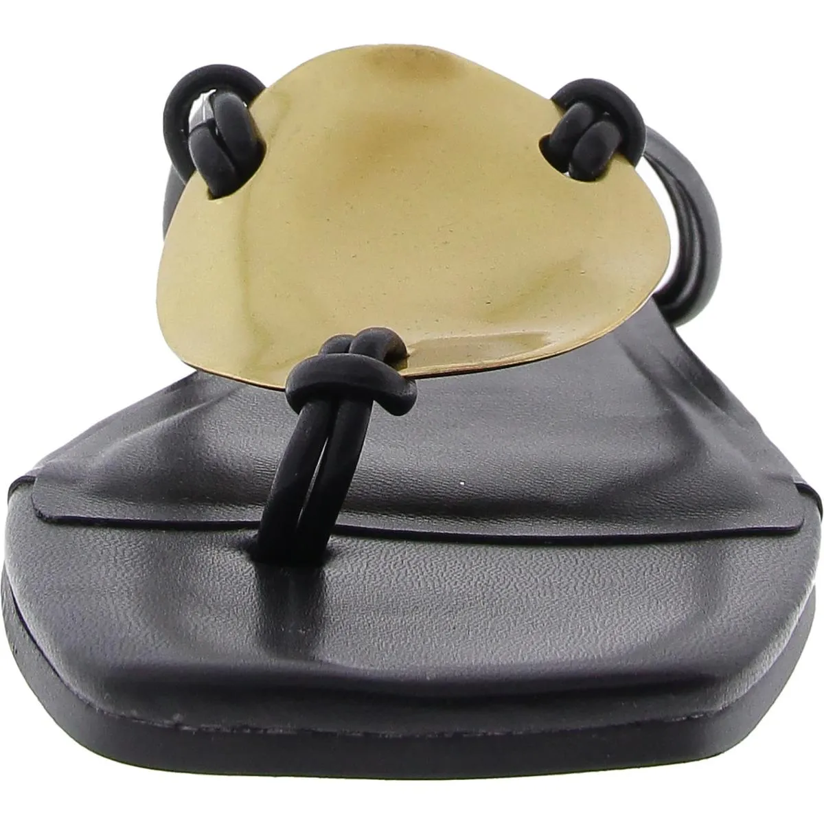 Lead Womens Strappy Faux Leather Slide Sandals