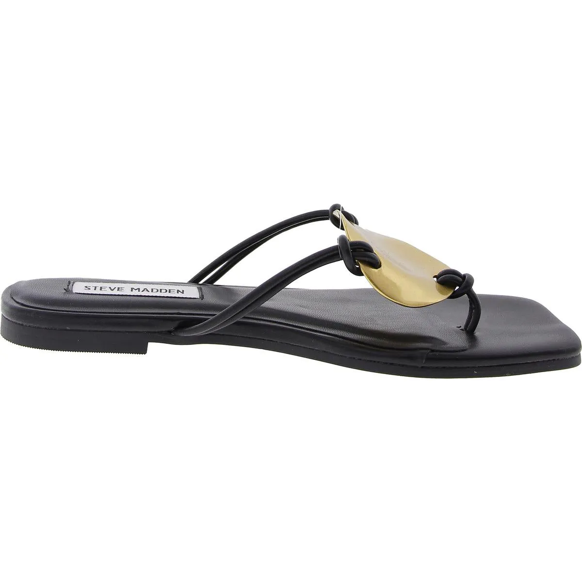 Lead Womens Strappy Faux Leather Slide Sandals